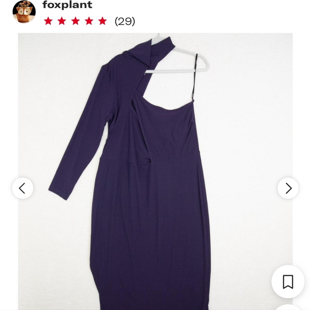 Eloquii‎ NEW NWT Womans 1 Sleeve Mockneck Purple Dress Size 22/24 - Picture 7 of 10